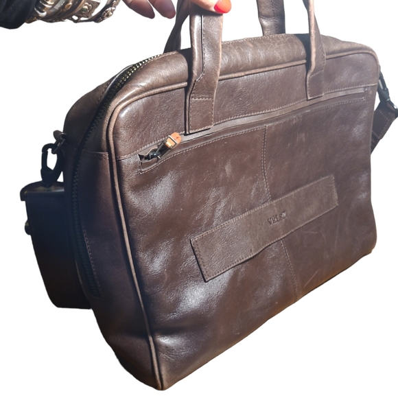 Velez Leather Laptop Briefcase - Picture 1 of 11